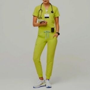 Figs technical Citrine Zamora yellow Joggers and Catarina Scrub Top Set Medium